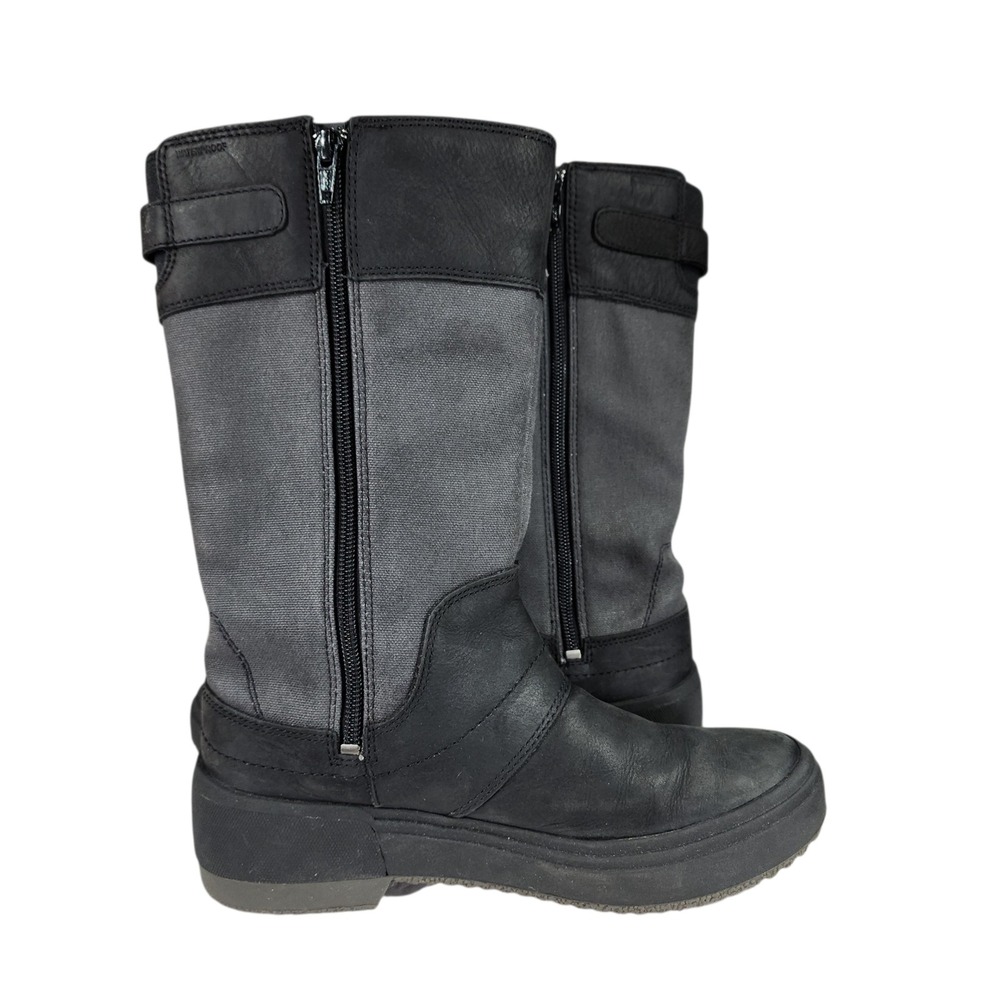 Merrell Tall Boots 6 Women Haven Black Gray Leather Waterproof Mid Calf Workwear - Picture 7 of 13